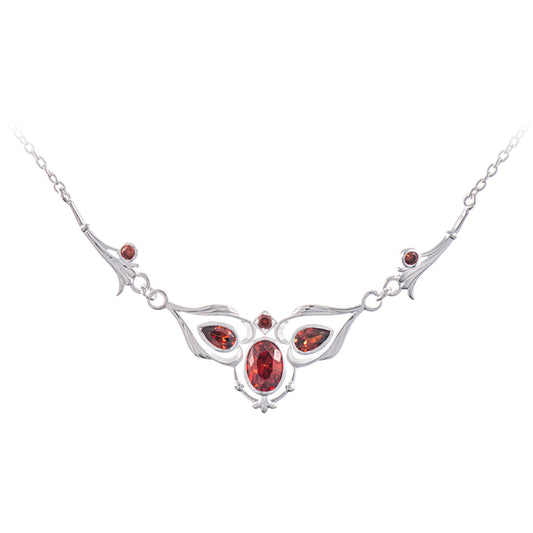 Collier 925 Silber Zirkonia rot