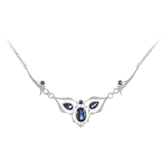 Collier 925 Silber Zirkonia blau