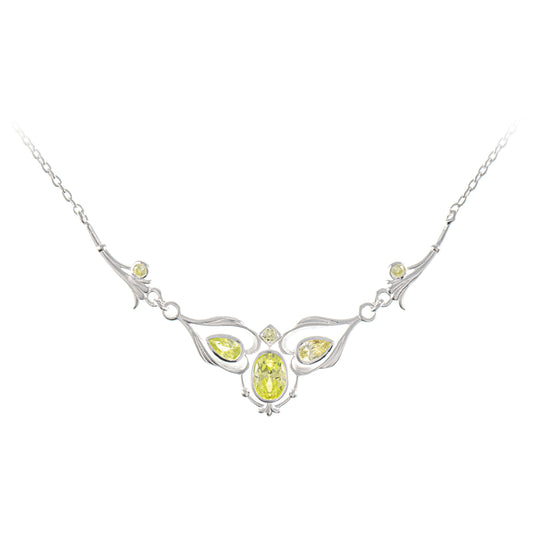 Collier 925 Silber Zirkonia hellgruen