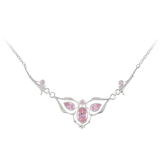 Collier 925 Silber Zirkonia rosa