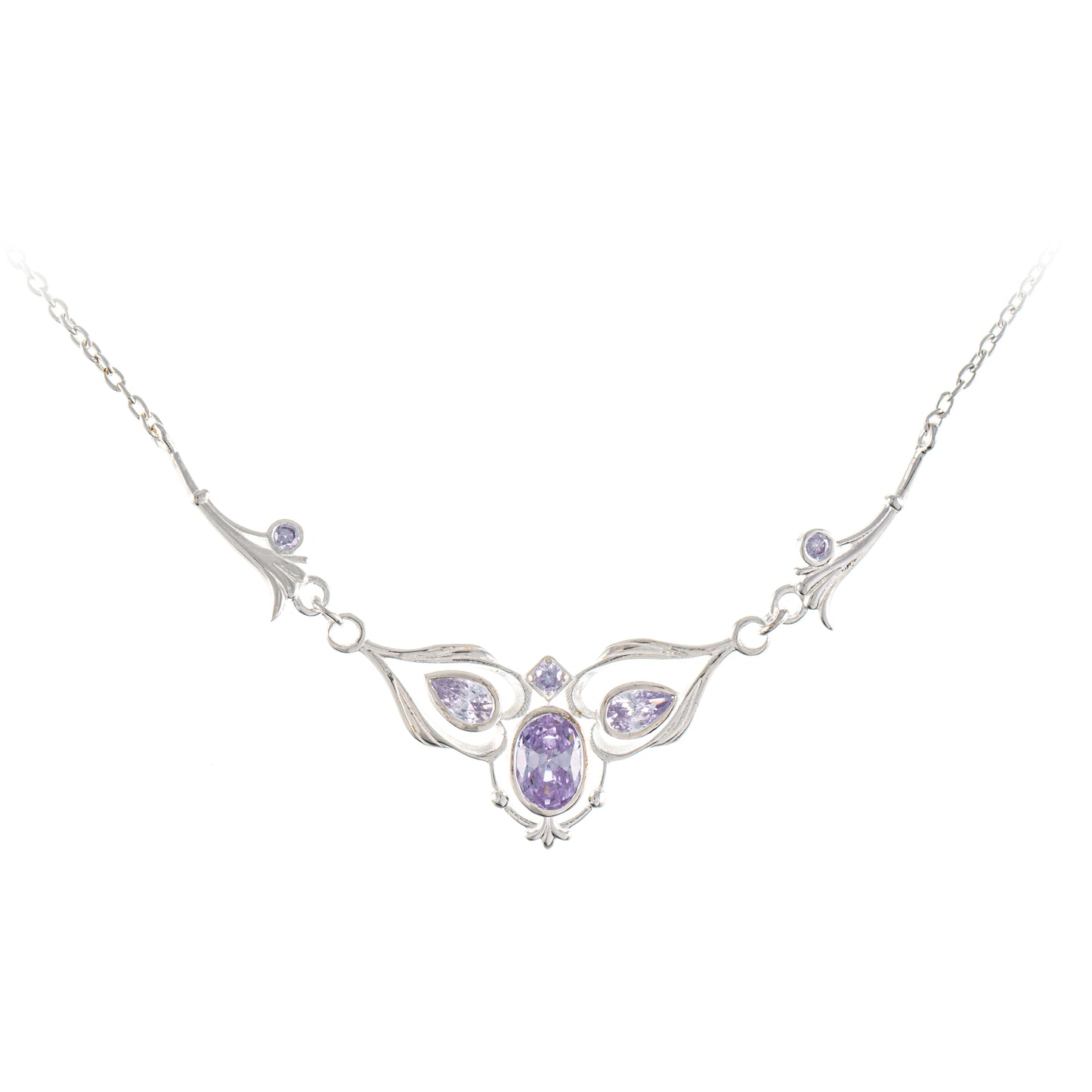Collier 925 Silber Zirkonia flieder