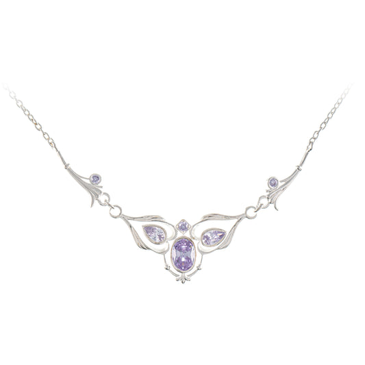 Collier 925 Silber Zirkonia flieder