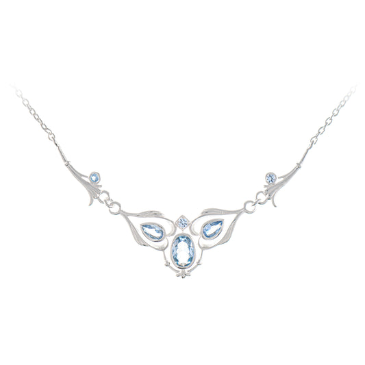 Collier 925 Silber Zirkonia hellblau