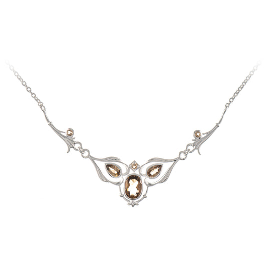 Collier 925 Silber Zirkonia cognac