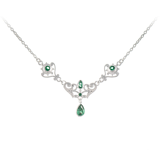 Collier 925 Silber Zirkonia gruen