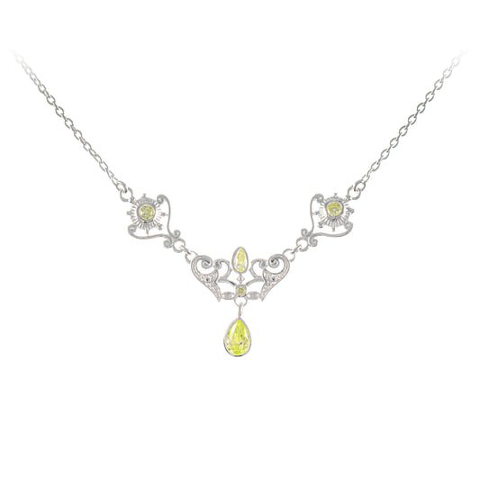 Collier 925 Silber Zirkonia hellgruen