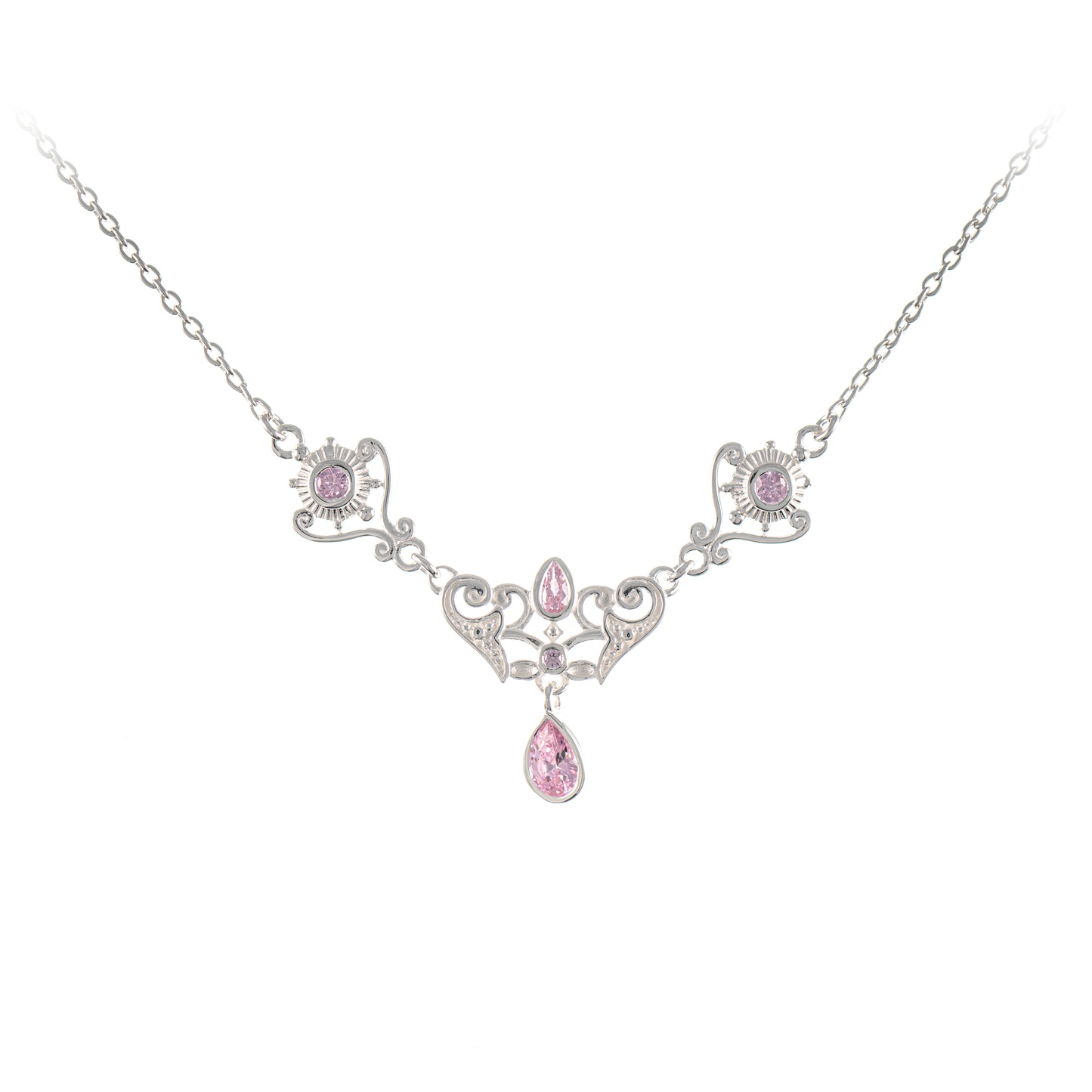 Collier 925 Silber Zirkonia rosa