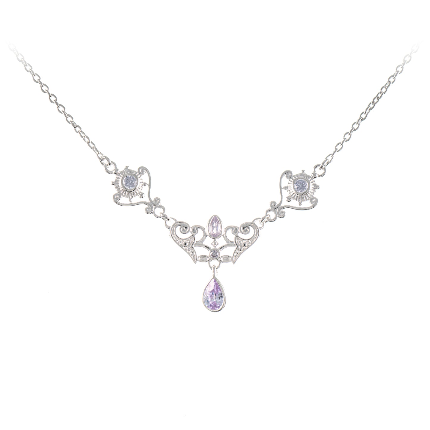 Collier 925 Silber Zirkonia flieder