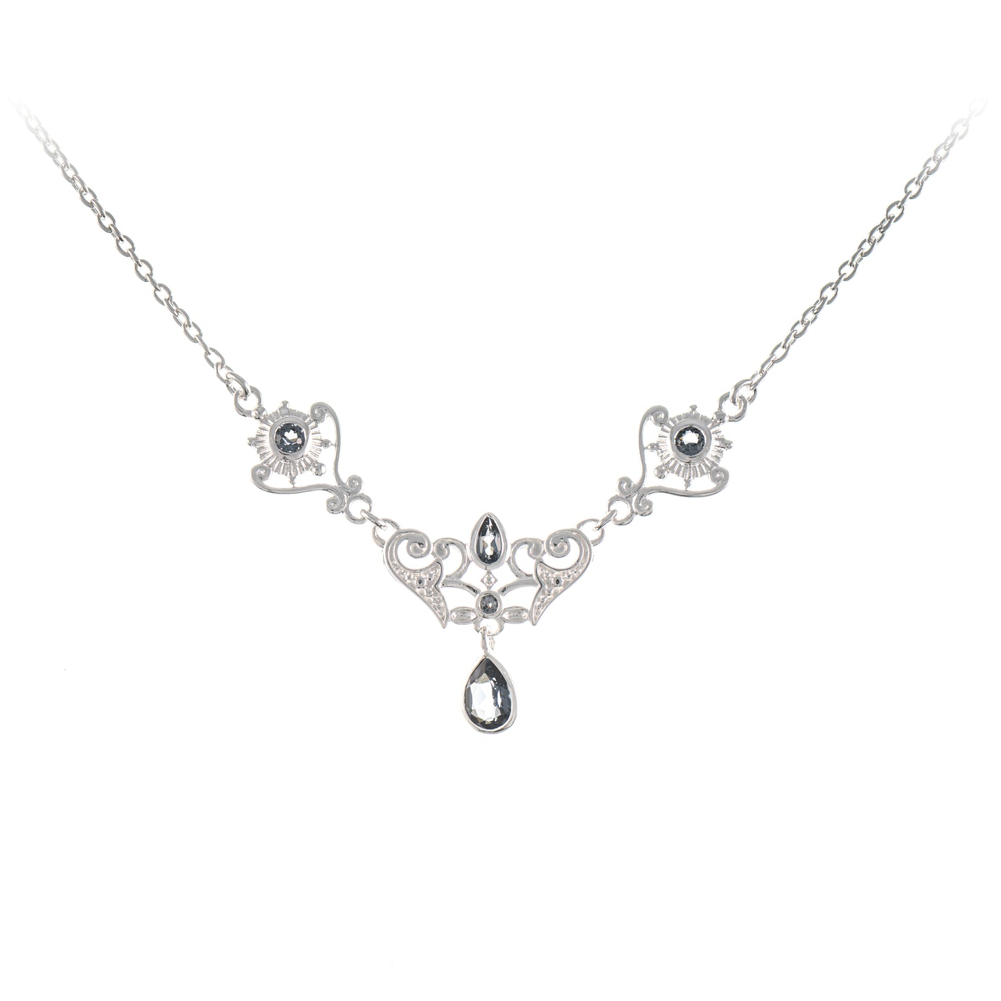 Collier 925 Silber Zirkonia anthrazit