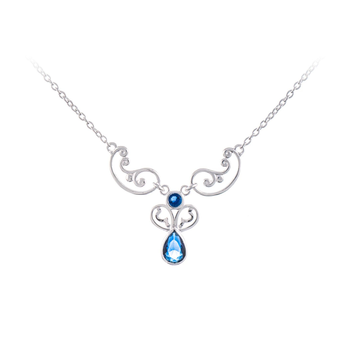 Collier 925 Silber Zirkonia blau