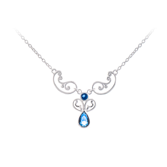 Collier 925 Silber Zirkonia blau