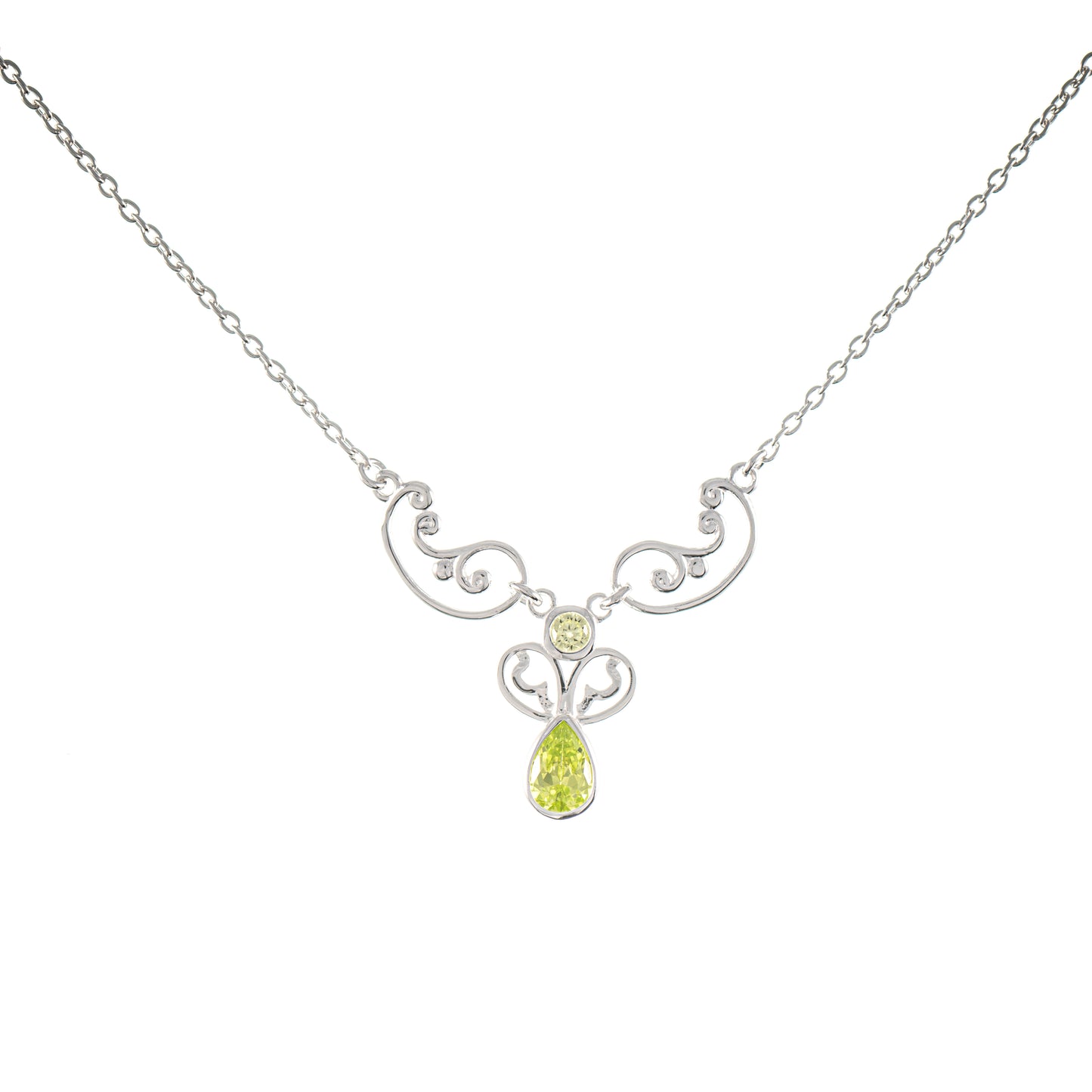 Collier 925 Silber Zirkonia hellgruen