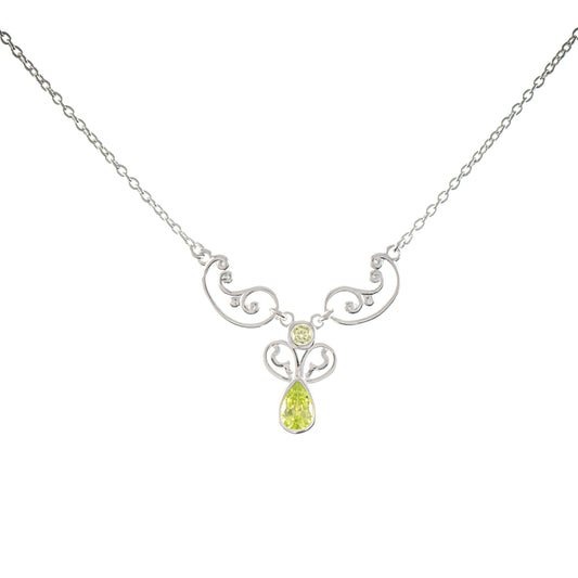 Collier 925 Silber Zirkonia hellgruen