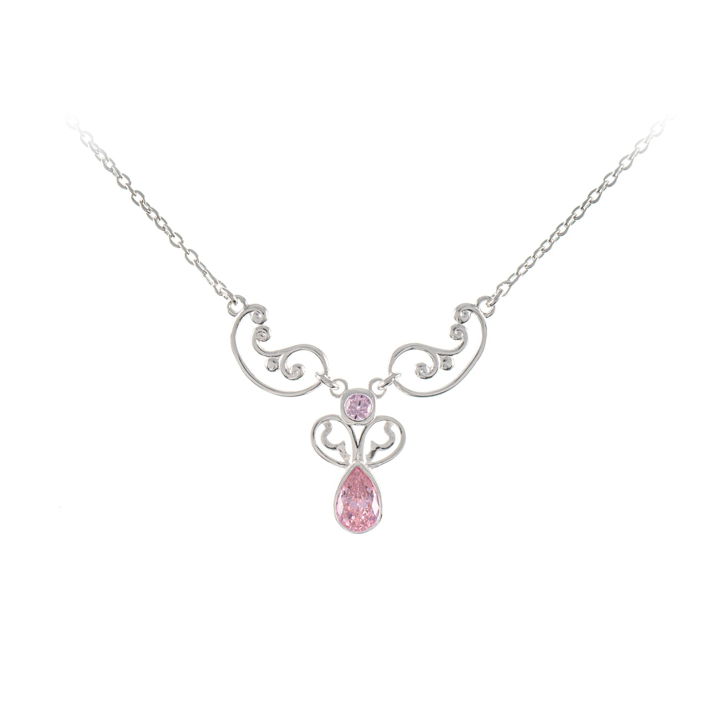 Collier 925 Silber Zirkonia rosa