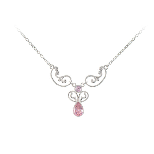 Collier 925 Silber Zirkonia rosa