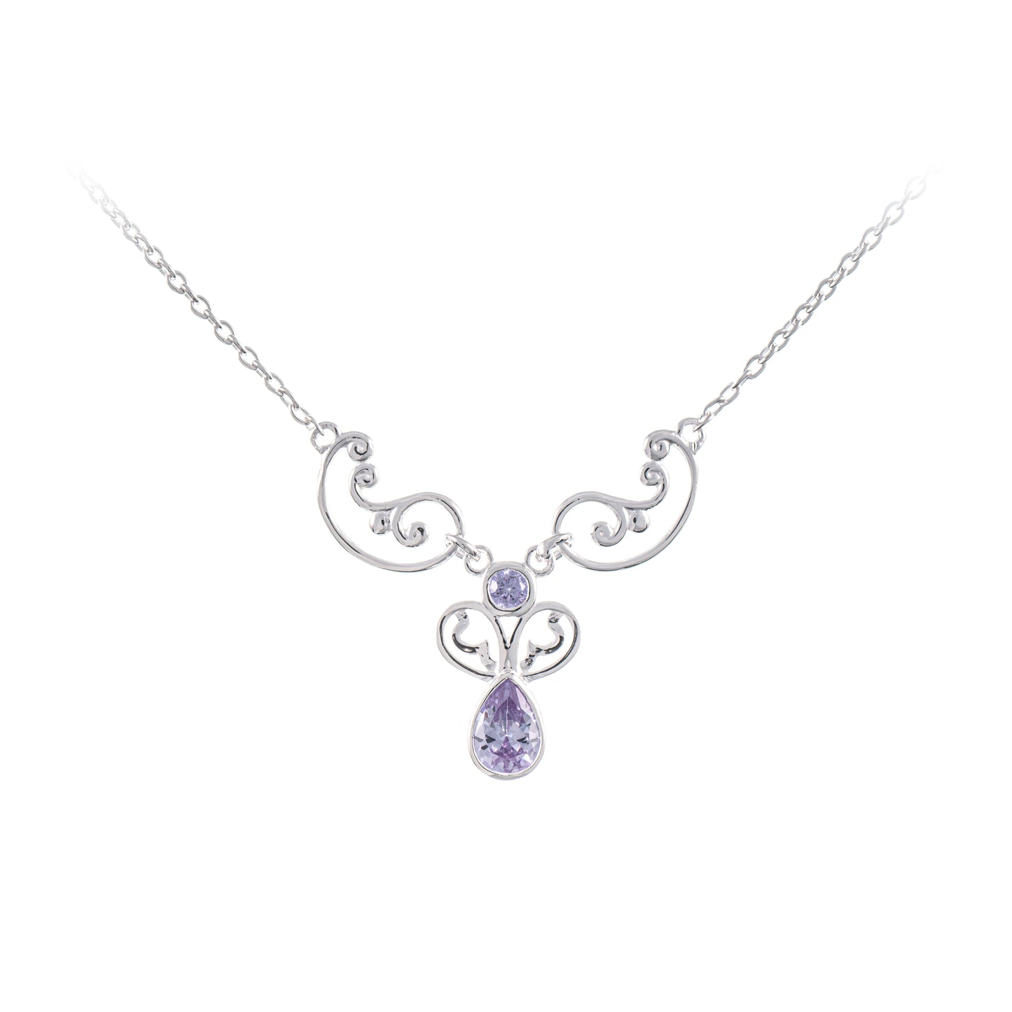 Collier 925 Silber Zirkonia flieder