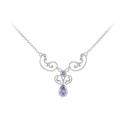 Collier 925 Silber Zirkonia flieder