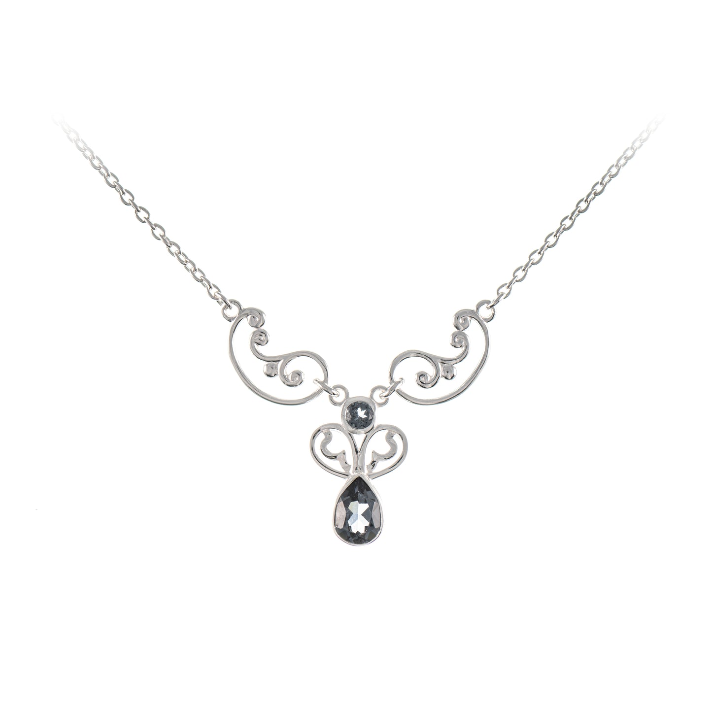 Collier 925 Silber Zirkonia anthrazit
