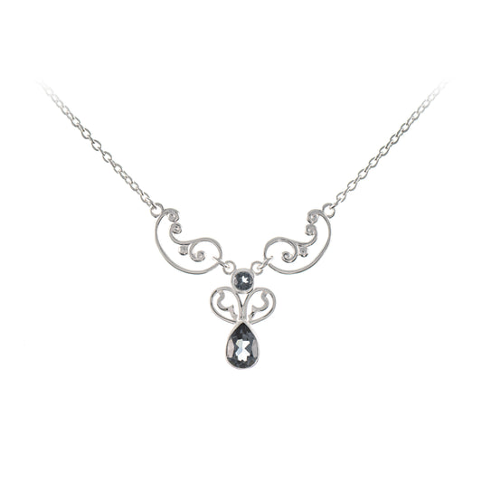 Collier 925 Silber Zirkonia anthrazit