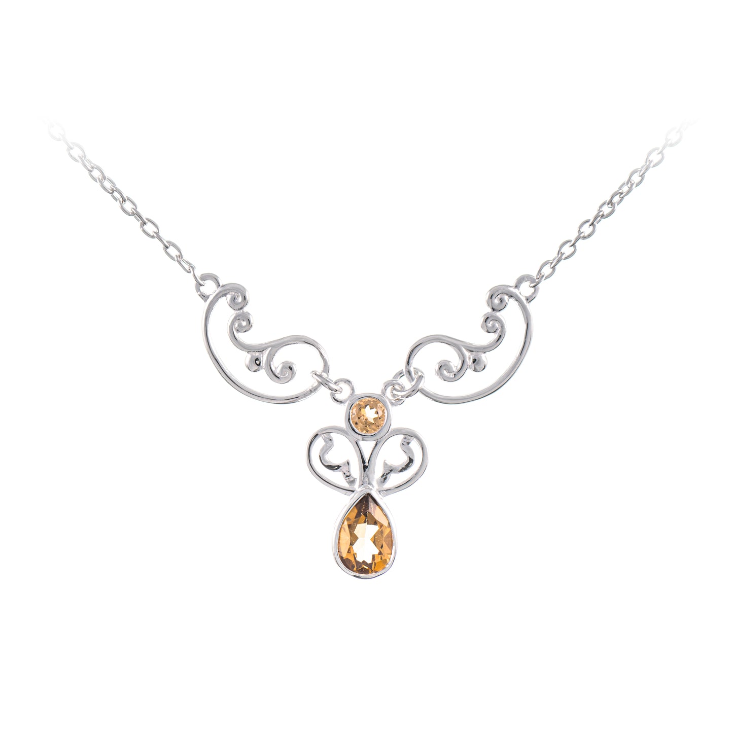 Collier 925 Silber Zirkonia cognac