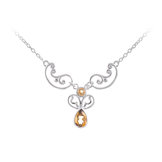 Collier 925 Silber Zirkonia cognac