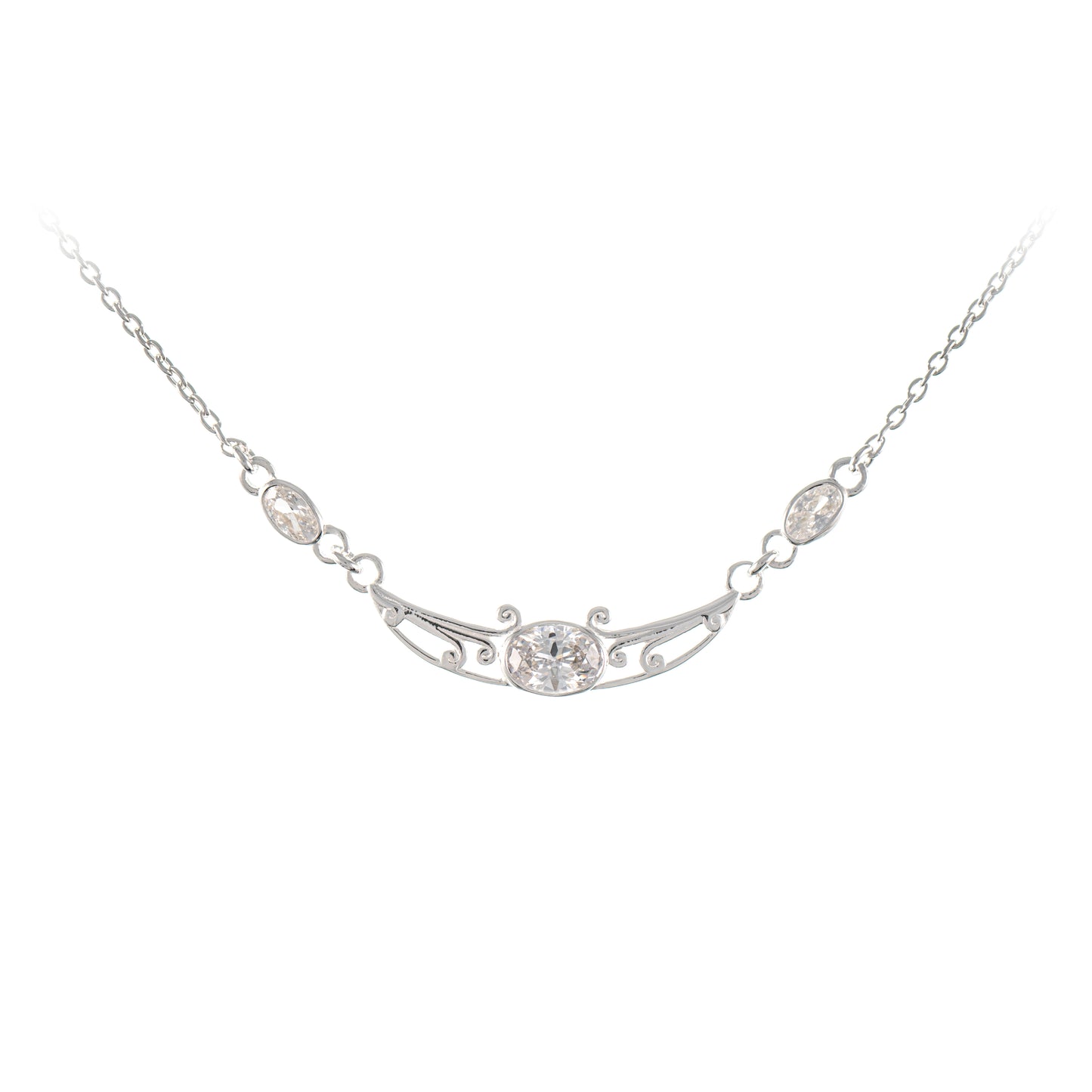 Collier 925 Silber Zirkonia weiss