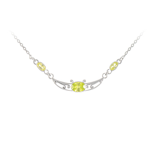 Collier 925 Silber Zirkonia hellgruen