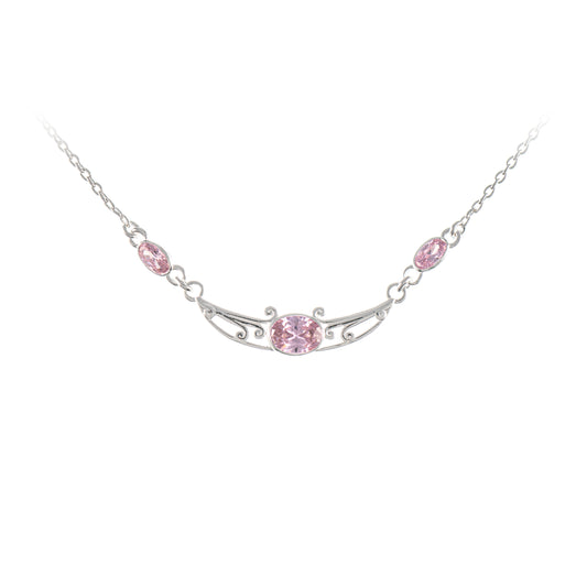 Collier 925 Silber Zirkonia rosa
