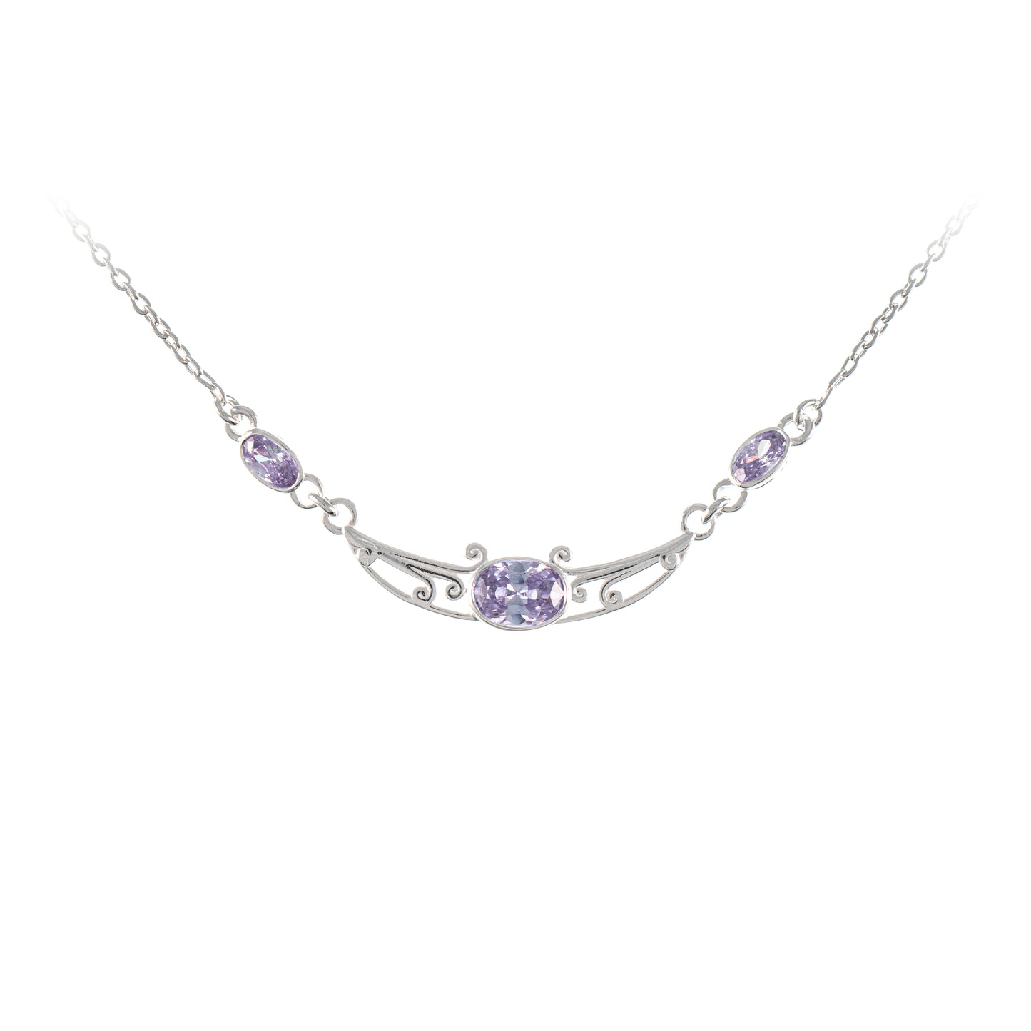 Collier 925 Silber Zirkonia flieder