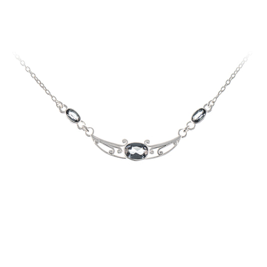 Collier 925 Silber Zirkonia anthrazit