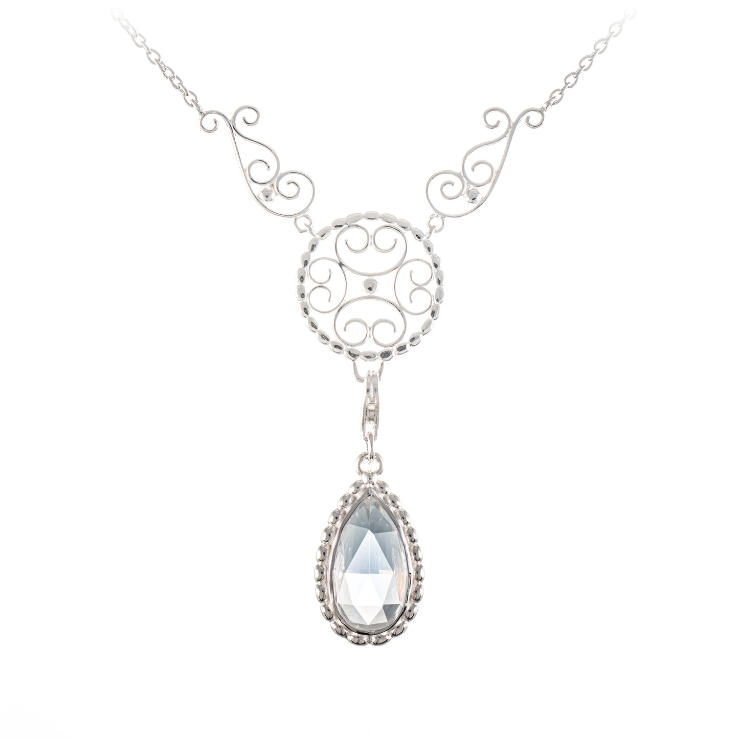 Collier Signature 925 Silber mit wechselbarem Stein weiss