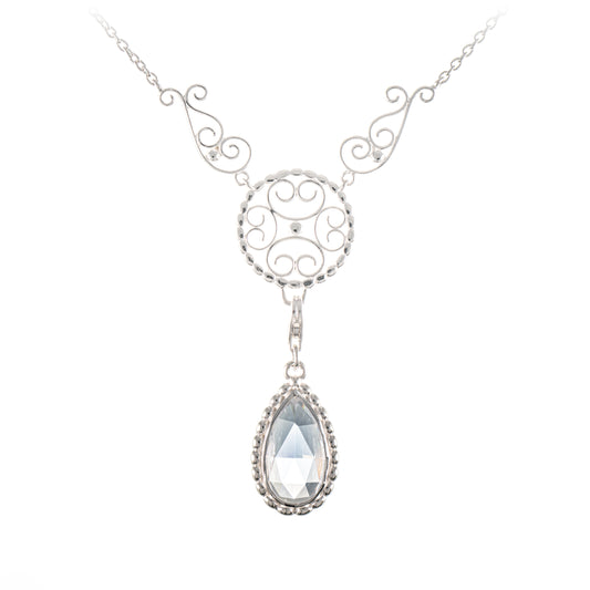 Collier Signature 925 Silber mit wechselbarem Stein weiss