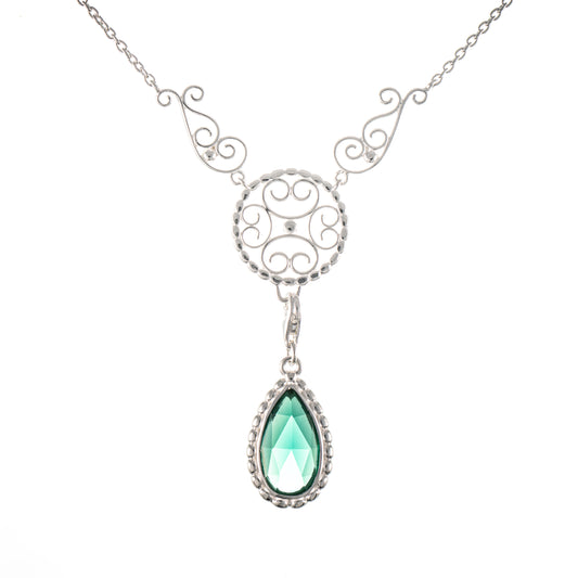 Collier Signature 925 Silber mit wechselbarem Stein gruen