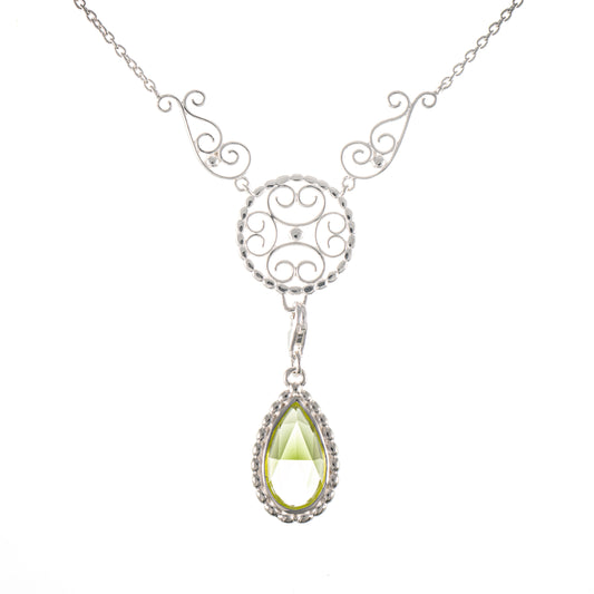 Collier Signature 925 Silber mit wechselbarem Stein hellgruen