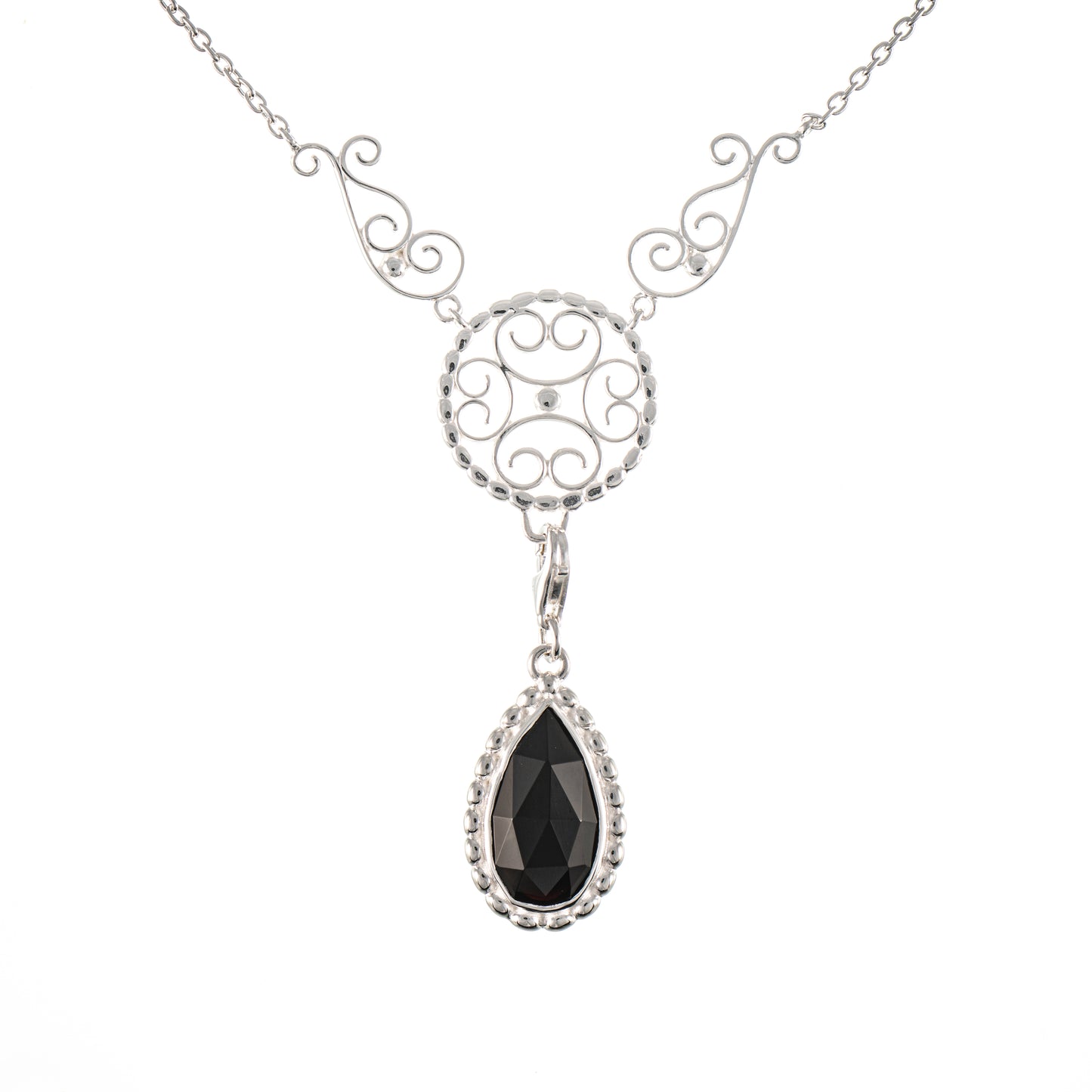 Collier Signature 925 Silber mit wechselbarem Stein schwarz