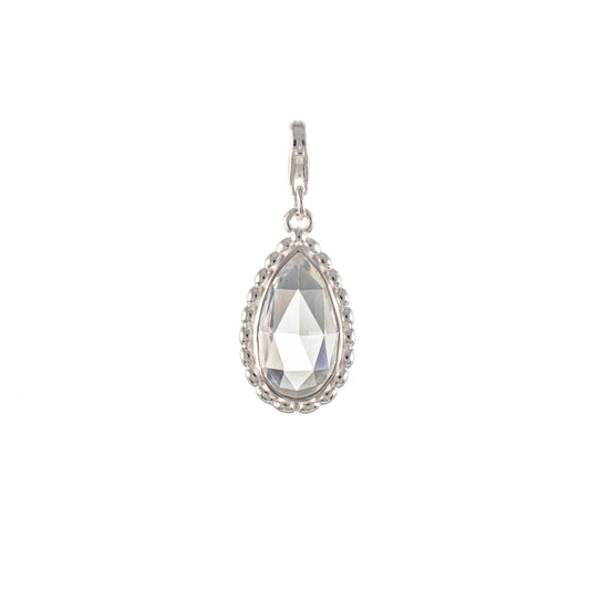 Wechselstein fuer Collier Signature 925 Silber weiss
