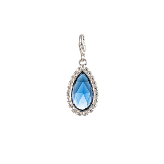 Wechselstein fuer Collier Signature 925 Silber blau