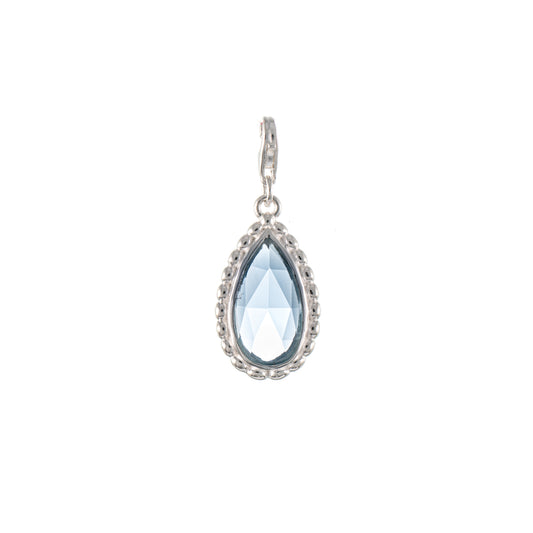 Wechselstein fuer Collier Signature 925 Silber hellblau