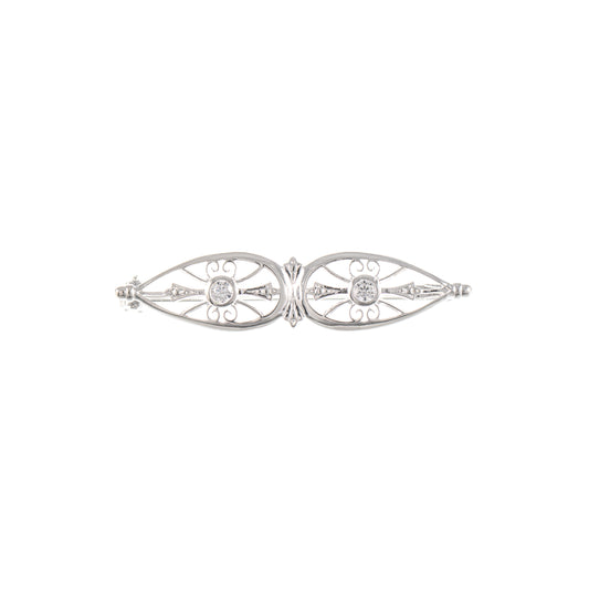 Brosche 925 Silber Zirkonia weiss
