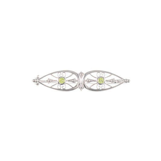 Brosche 925 Silber Zirkonia hellgruen