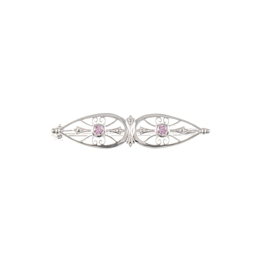 Brosche 925 Silber Zirkonia rosa